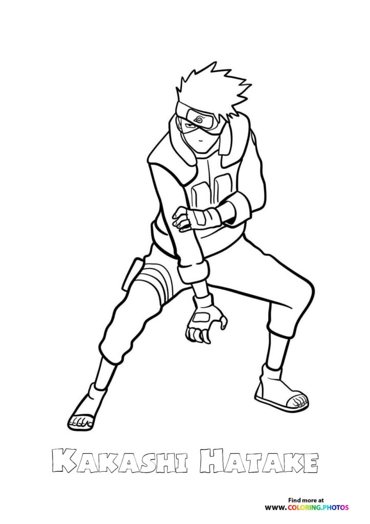 Kakashi from Naruto - Coloring Pages for kids