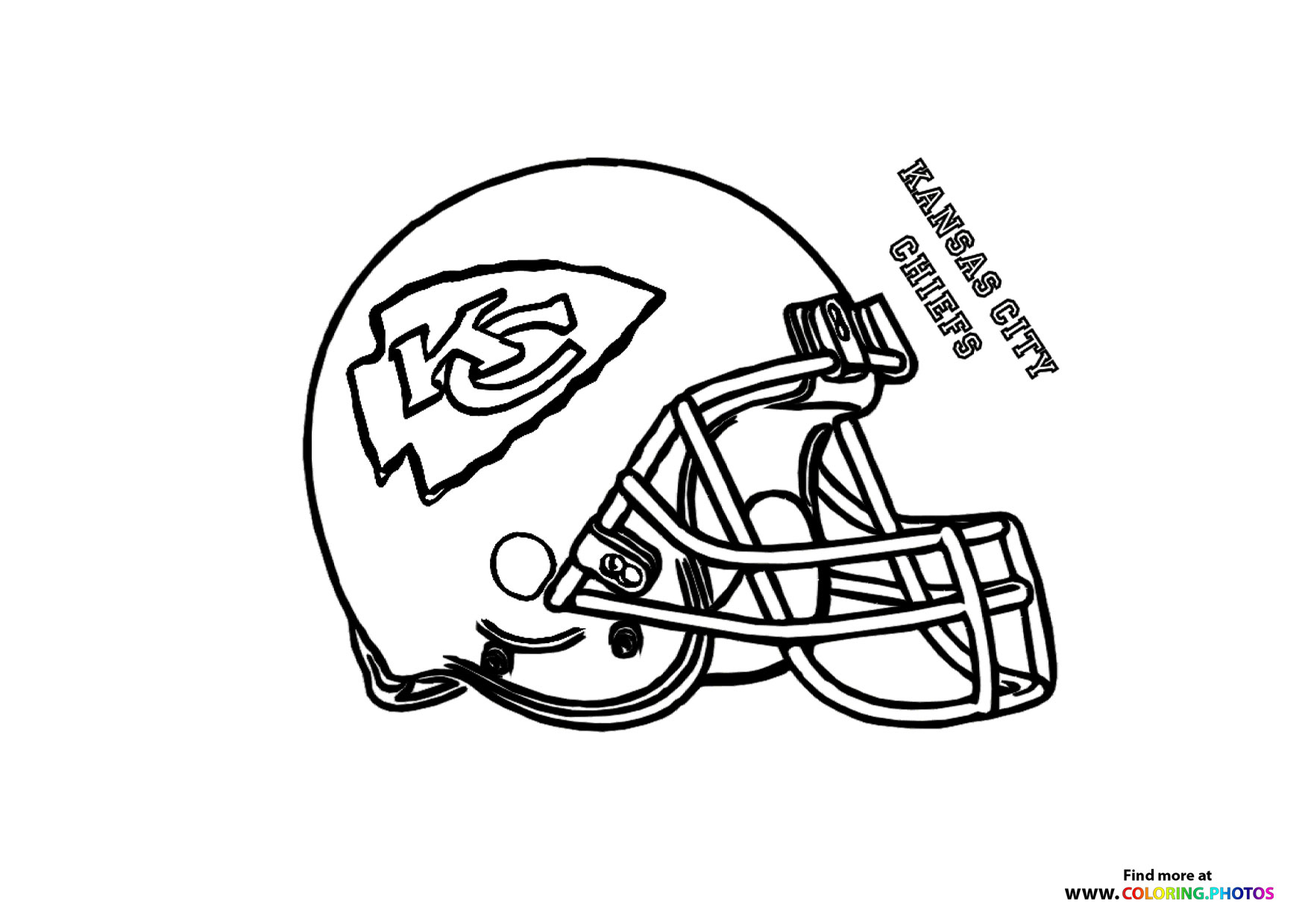 Kansas City Chiefs NFL helmet - Coloring Pages for kids