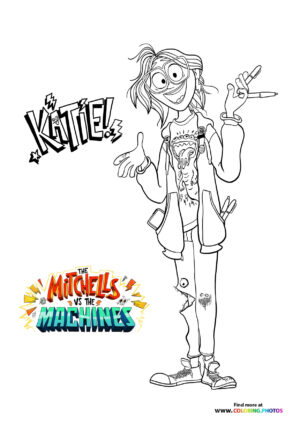 Katie being funny - The Mitchells coloring page