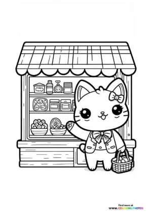 Kawaii cat in shoping
