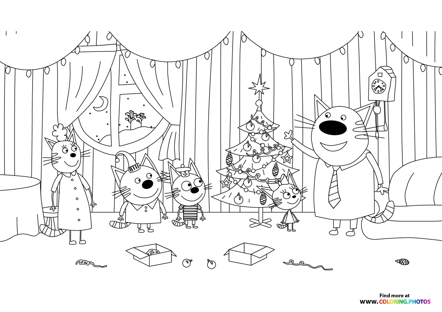 Christmas with Kid E Cats   Coloring Pages for kids