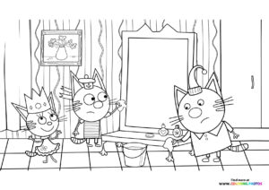 Cleaning with Kid E Cats coloring page