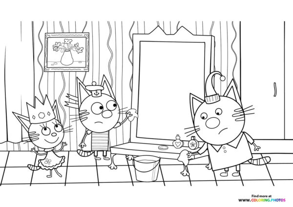 Cleaning with Kid E Cats coloring page
