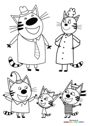 Characters from Kid E Cats coloring page