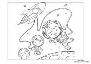 Kids in space walk