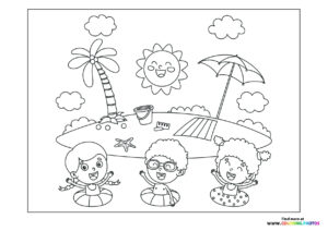 Kids on a beach