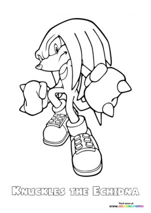 Knuckle the Echidna coloring page