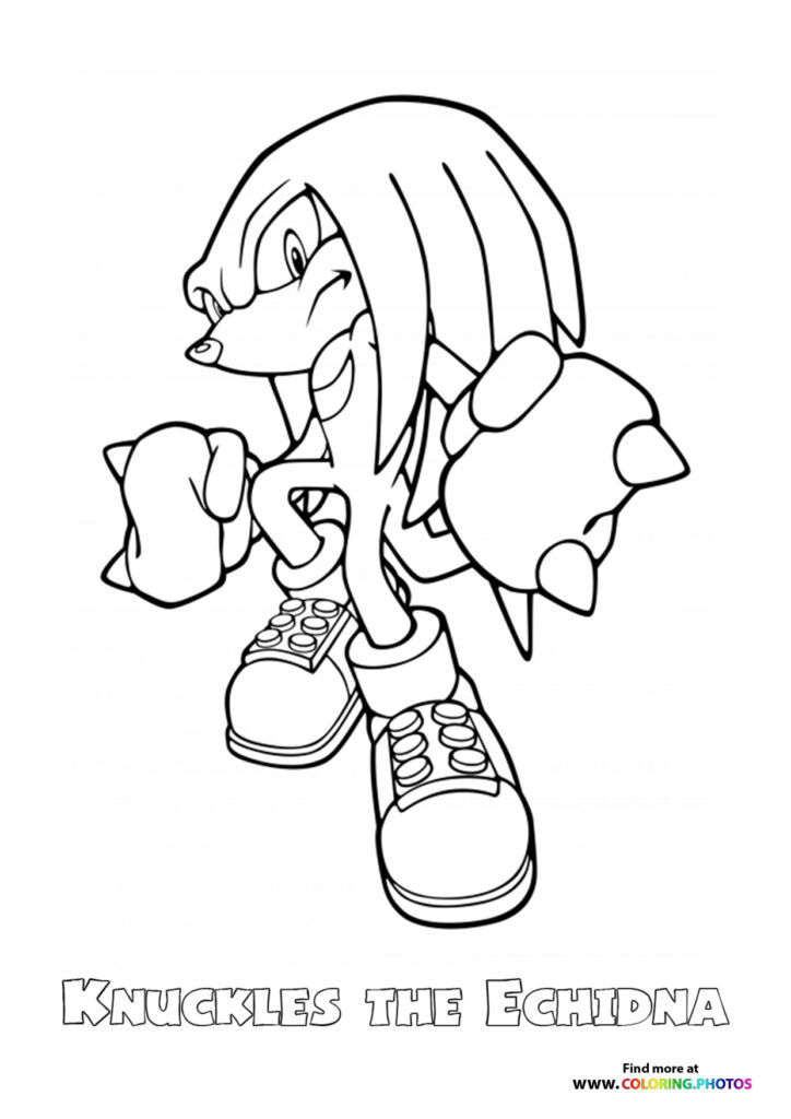 Knuckle the Echidna - Coloring Pages for kids