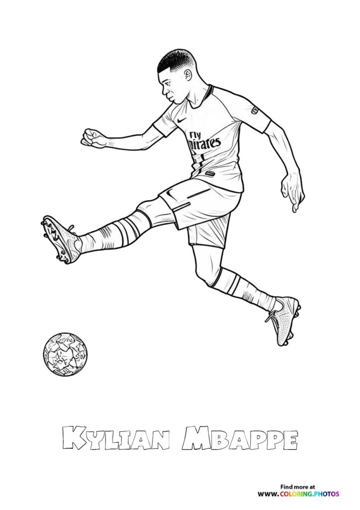 Kylian Mbappe - Coloring Pages for kids | Print or download for free