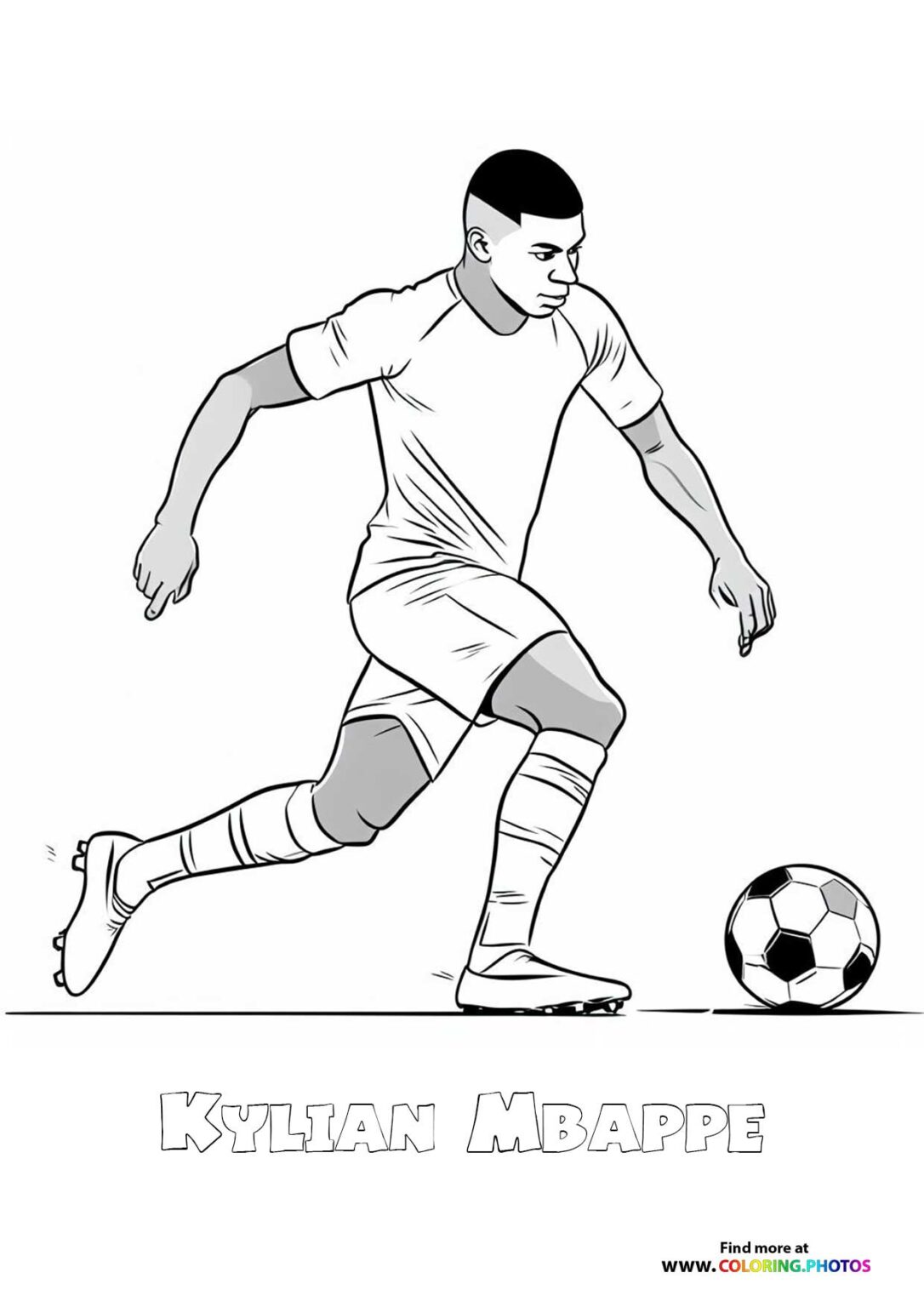 Kylian Mbappe - Coloring Pages for kids | Print or download for free