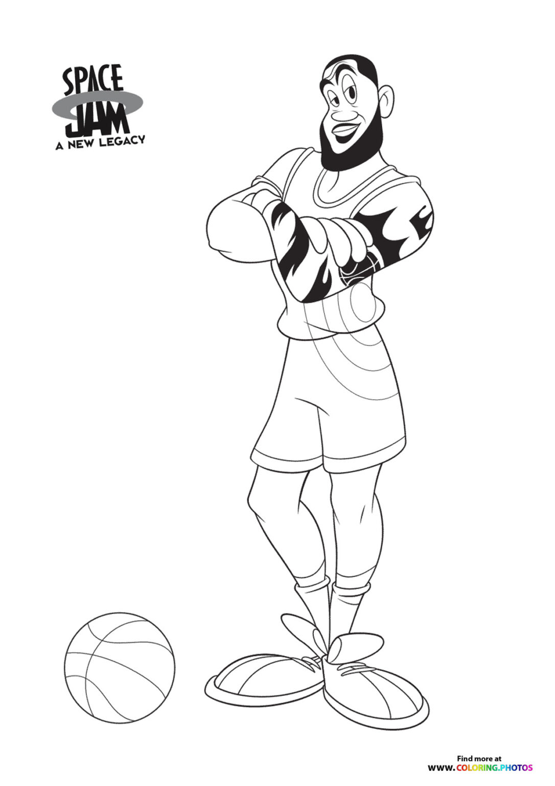 LeBron James posing Space Jam A new legacy Coloring Pages for kids