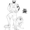 LeBron James and Taz coloring page