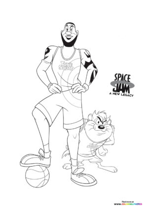 LeBron James and Taz coloring page
