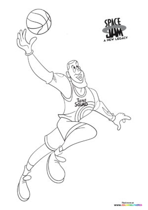LeBron James dunking coloring page