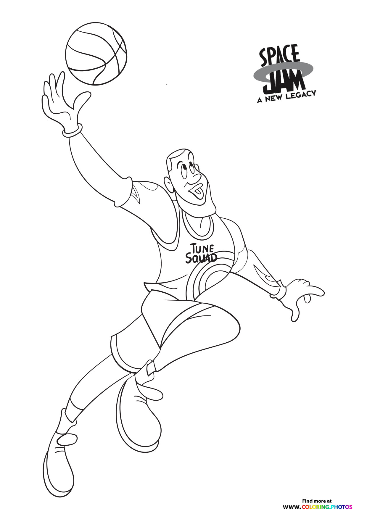 LeBron James Dunking Space Jam A New Legacy Coloring Pages For Kids