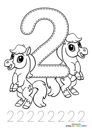 Alternative view of Animal themed numbers coloring pages