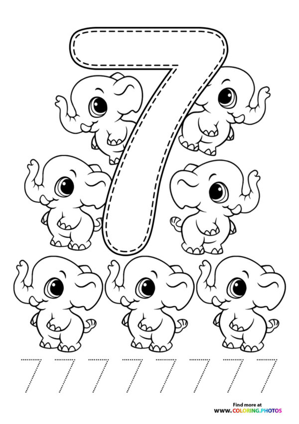 Animal themed numbers coloring pages | Free and easy print or download