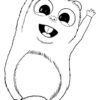 Lemming waving coloring page