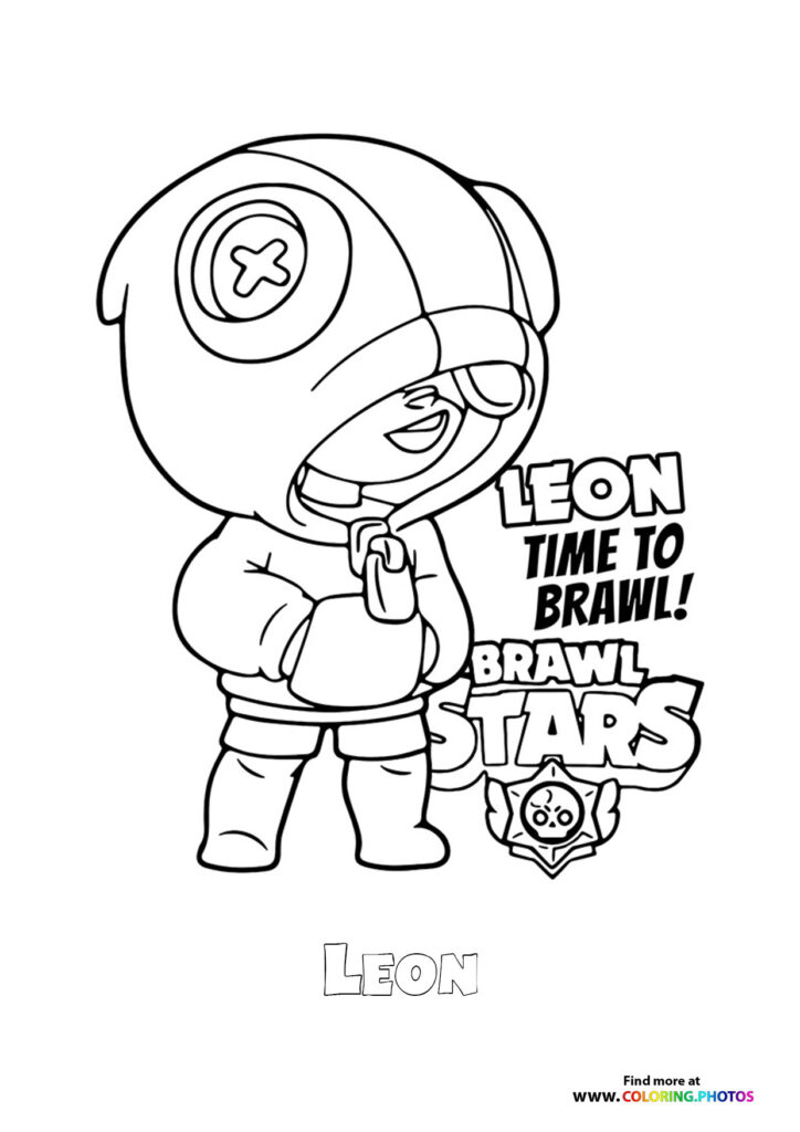 Leon Brawls Stars - Coloring Pages for kids