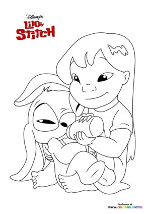 Lilo feading Stitch