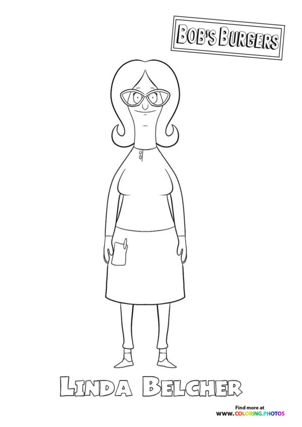 Linda Belcher from Bob's Burgers coloring page