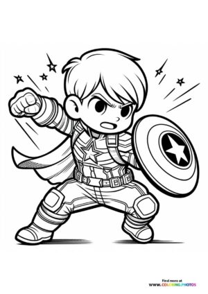 Little Captain America fighting