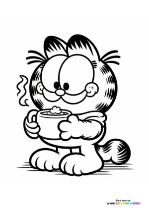 Little Garfield with coffe