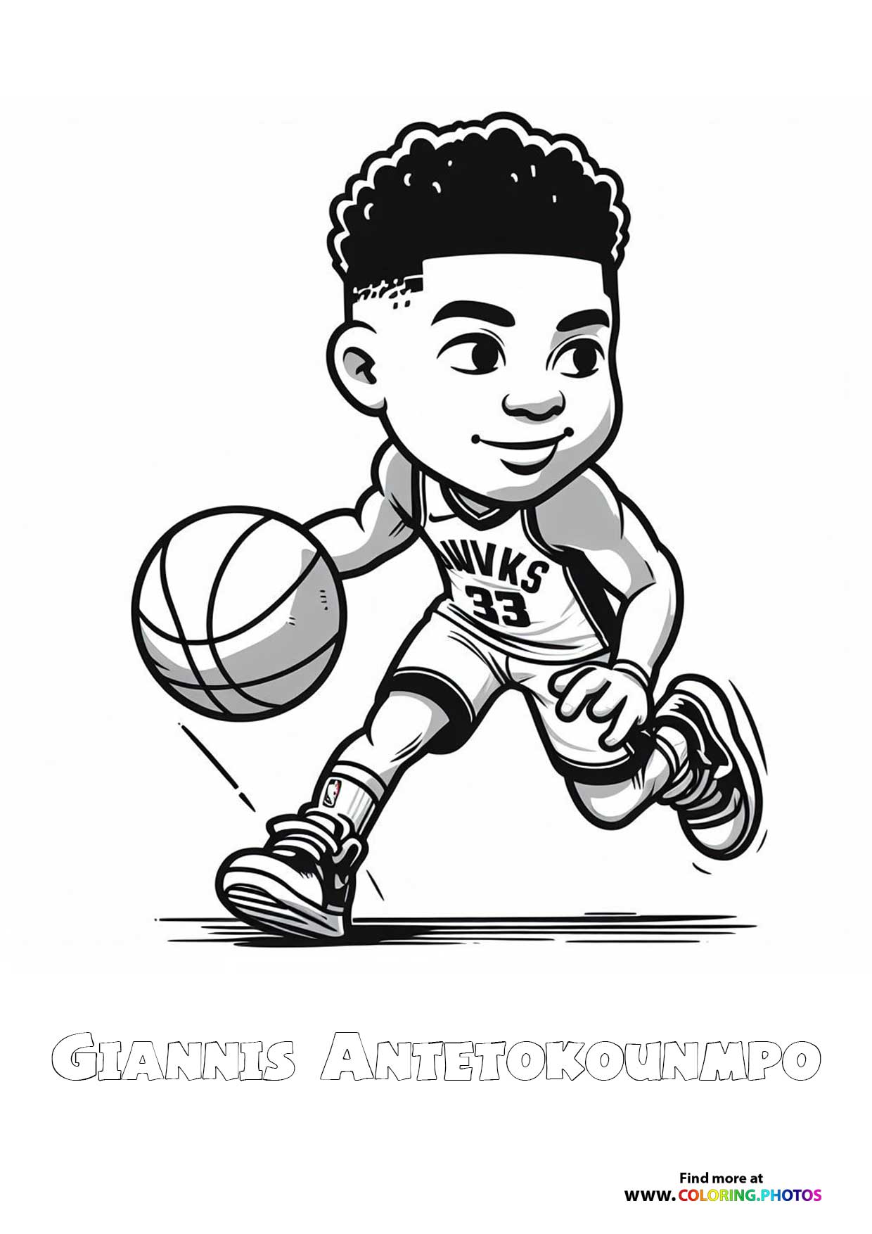 Little Giannis Antetokounmpo - Coloring Pages for kids