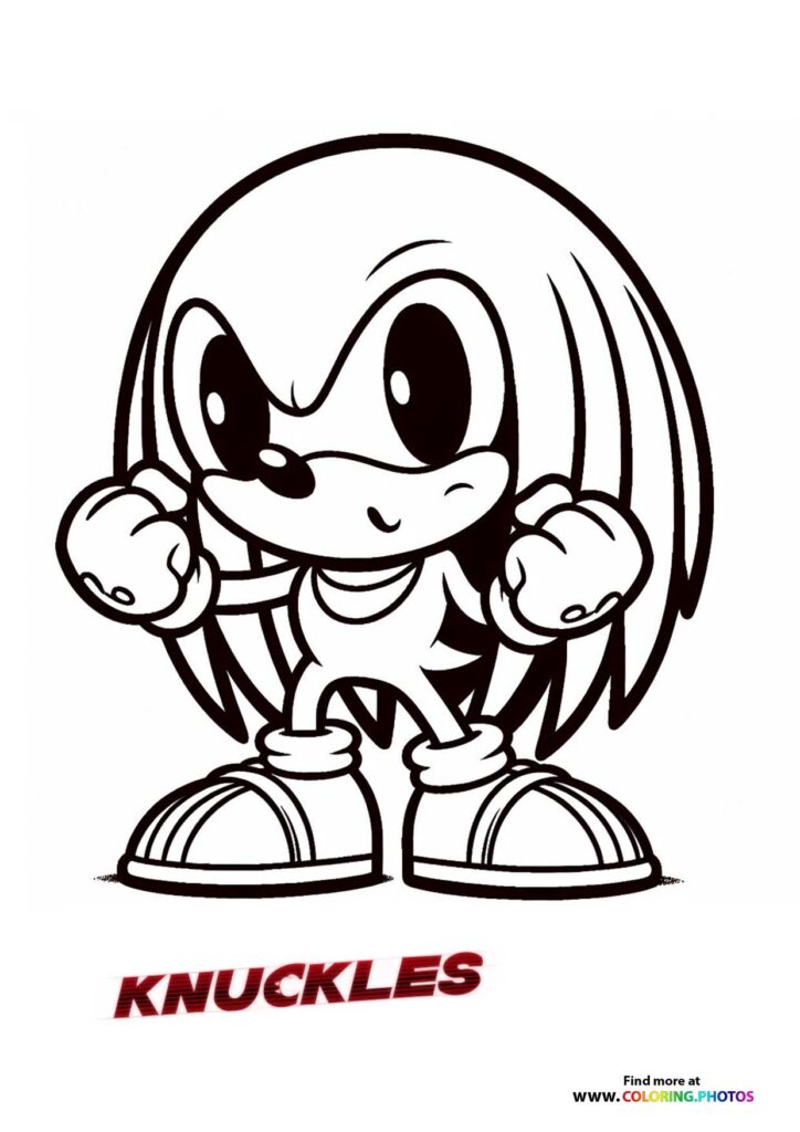 Knuckles Paramount Series - Coloring Pages for kids - Free printables