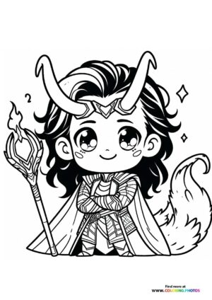 Little Loki with a staff