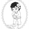 Little cute Moana coloring page