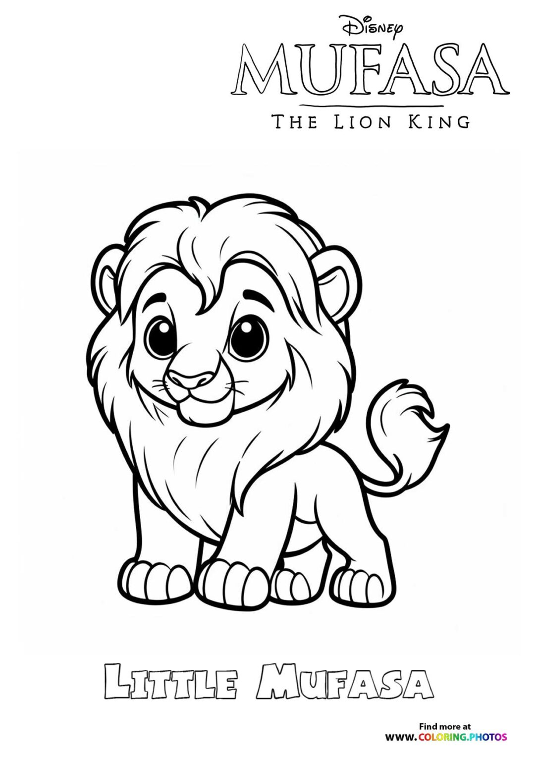 Little Mufasa the lion king Coloring Pages for kids
