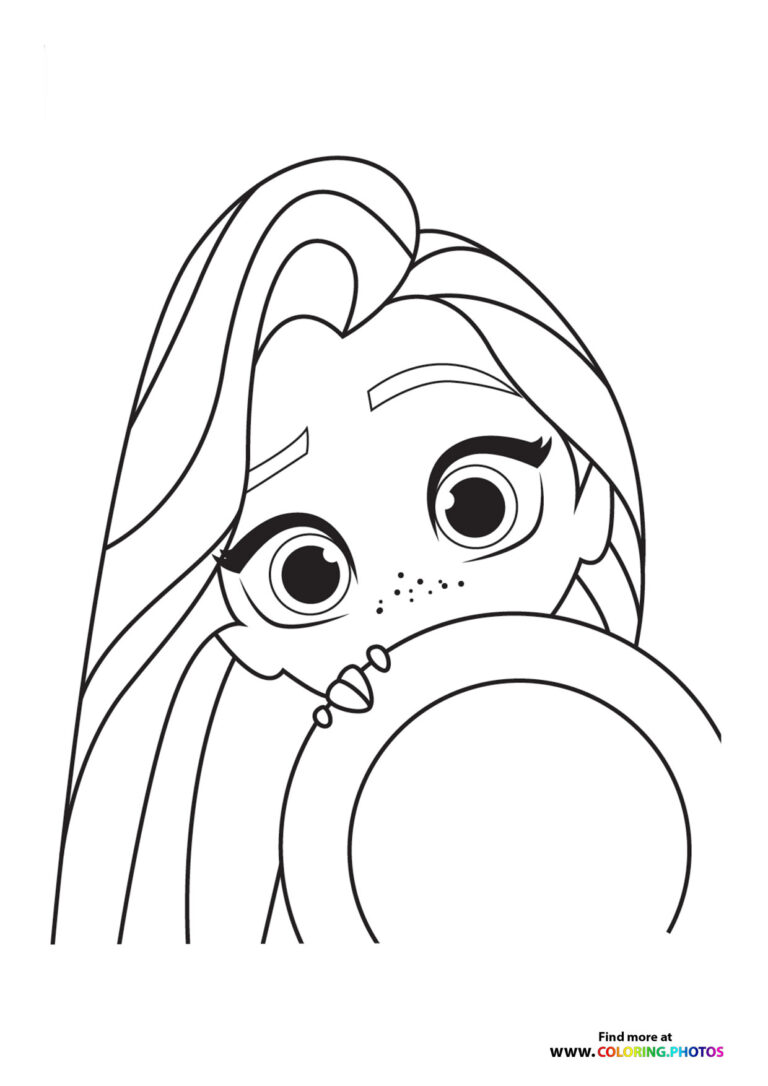 Little Rapunzel Disney princess Coloring Pages for kids