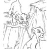 Simba and Nala playing coloring page