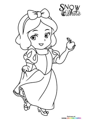 Cute little Snow White coloring page