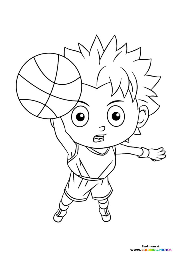 Anime Boy Playing Basketball