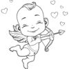 Little Valentines Cupid coloring page