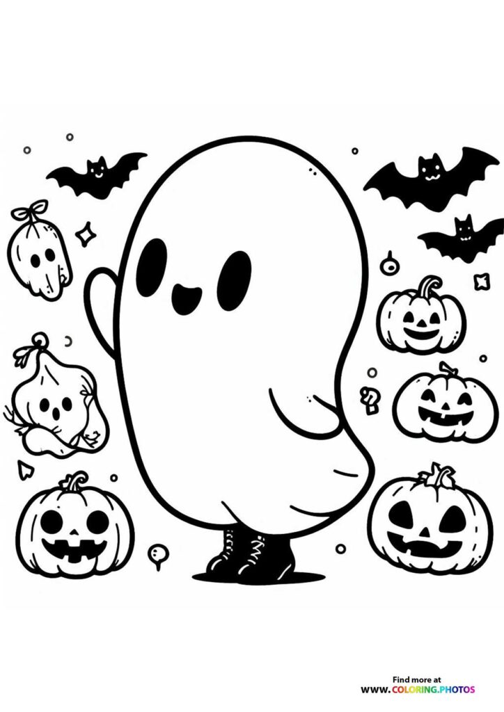 Halloween ghosts - Coloring Pages for kids | Free print or download