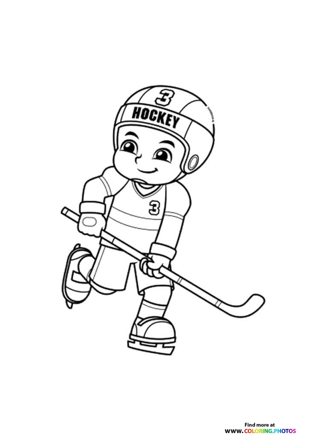 Ice Hockey - Coloring Pages for kids | 100% free print or download