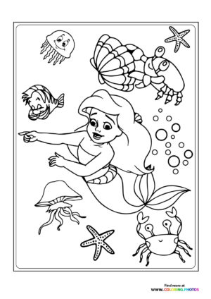 Little mermaid swimming