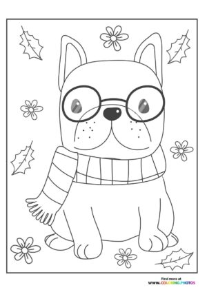 Little puppy with glasses