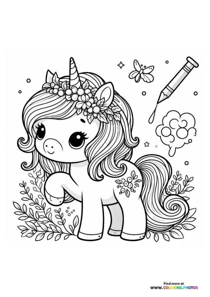 Unicorns - Coloring Pages for kids | Free and easy print or download