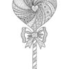 Valentines lollipop mandala coloring page