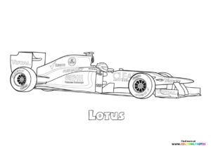Lotus Formula 1 car coloring page