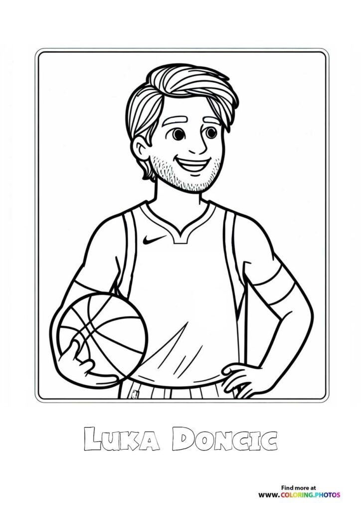 Luka Doncic Coloring Pages for kids Free print or download