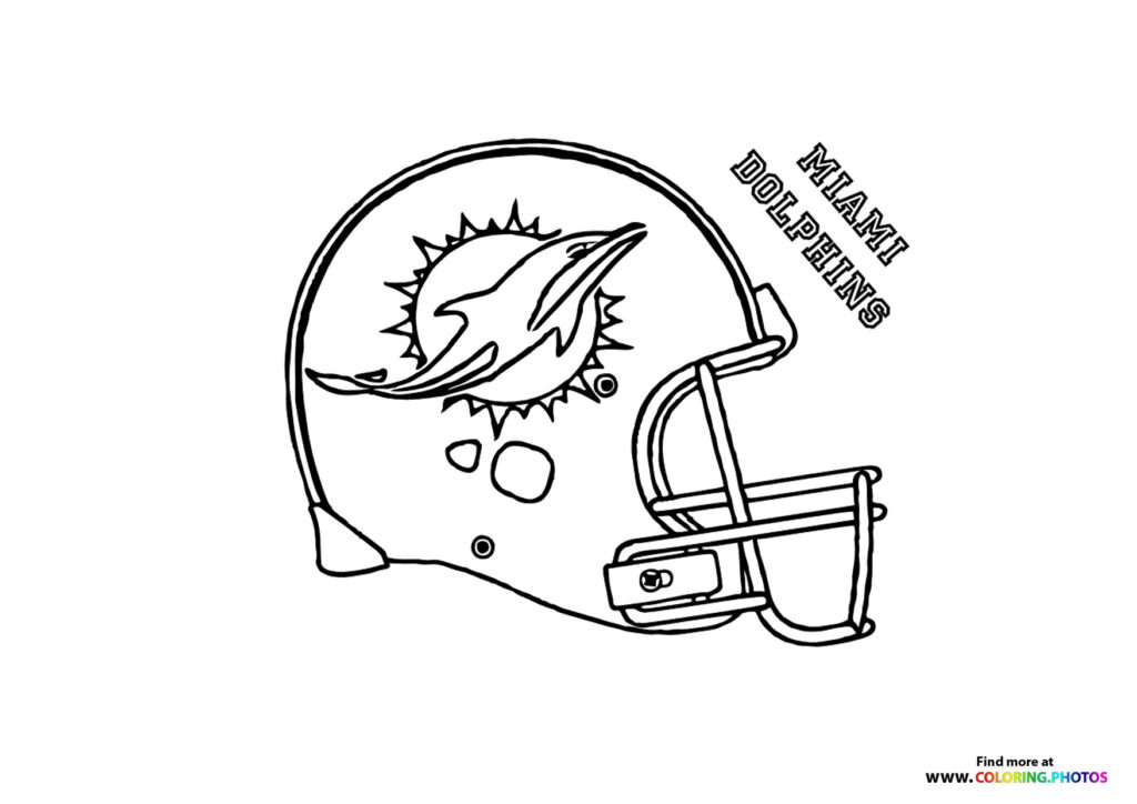 Miami Dolphins NFL helmet - Coloring Pages for kids