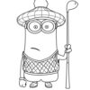Minions Bob Golfing Coloring Page