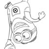 Minions Bob with banana Coloring Page