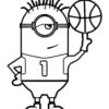 Minions Carl with basketball Coloring Page
