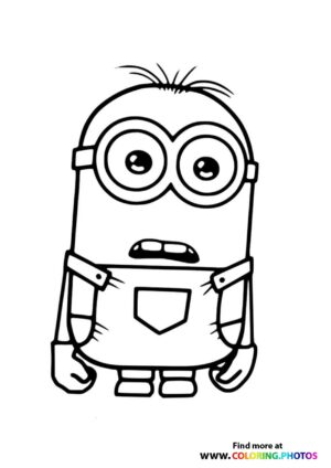 Minions Bob with glasses Coloring Page